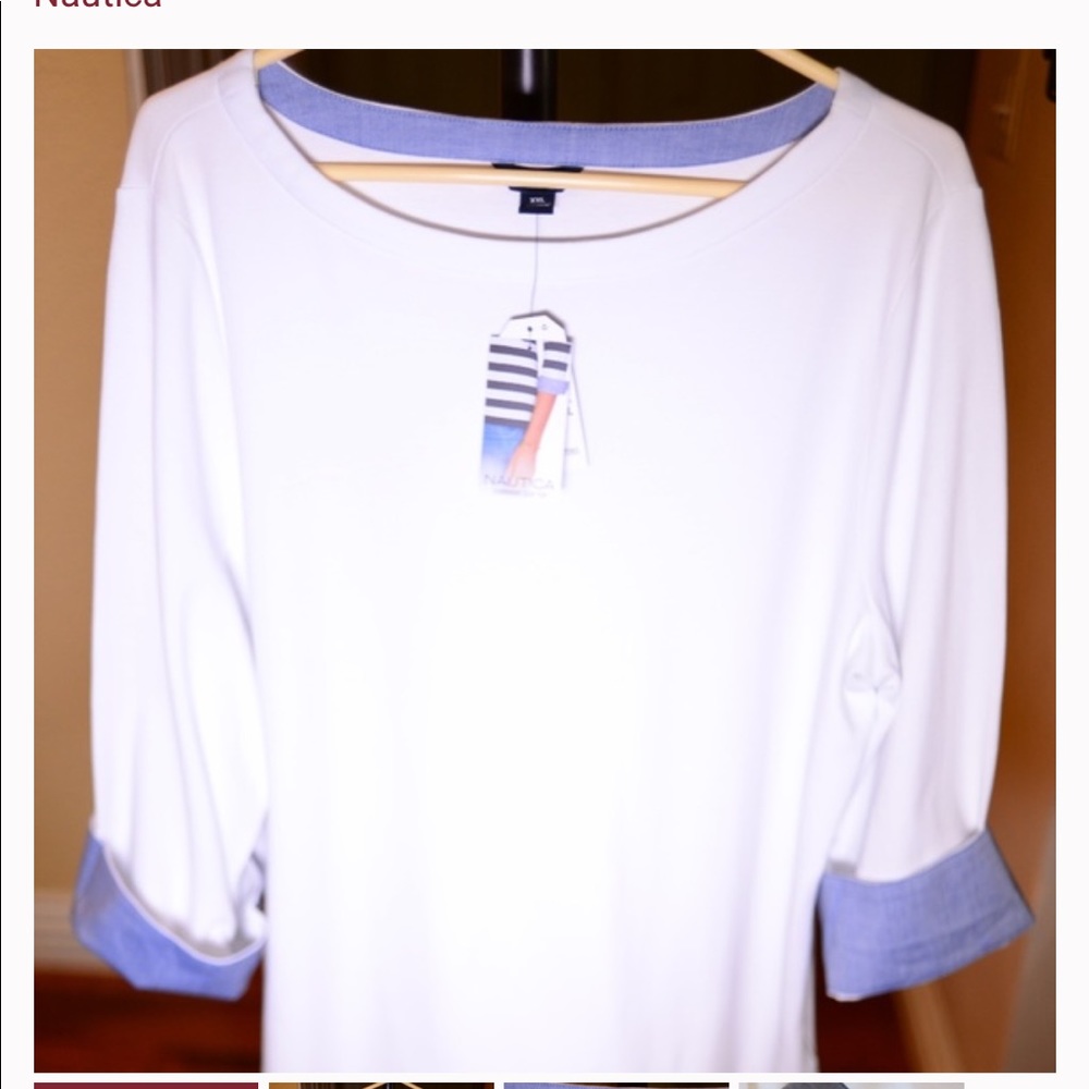 Women's Nautica White 3/4 Sleeve